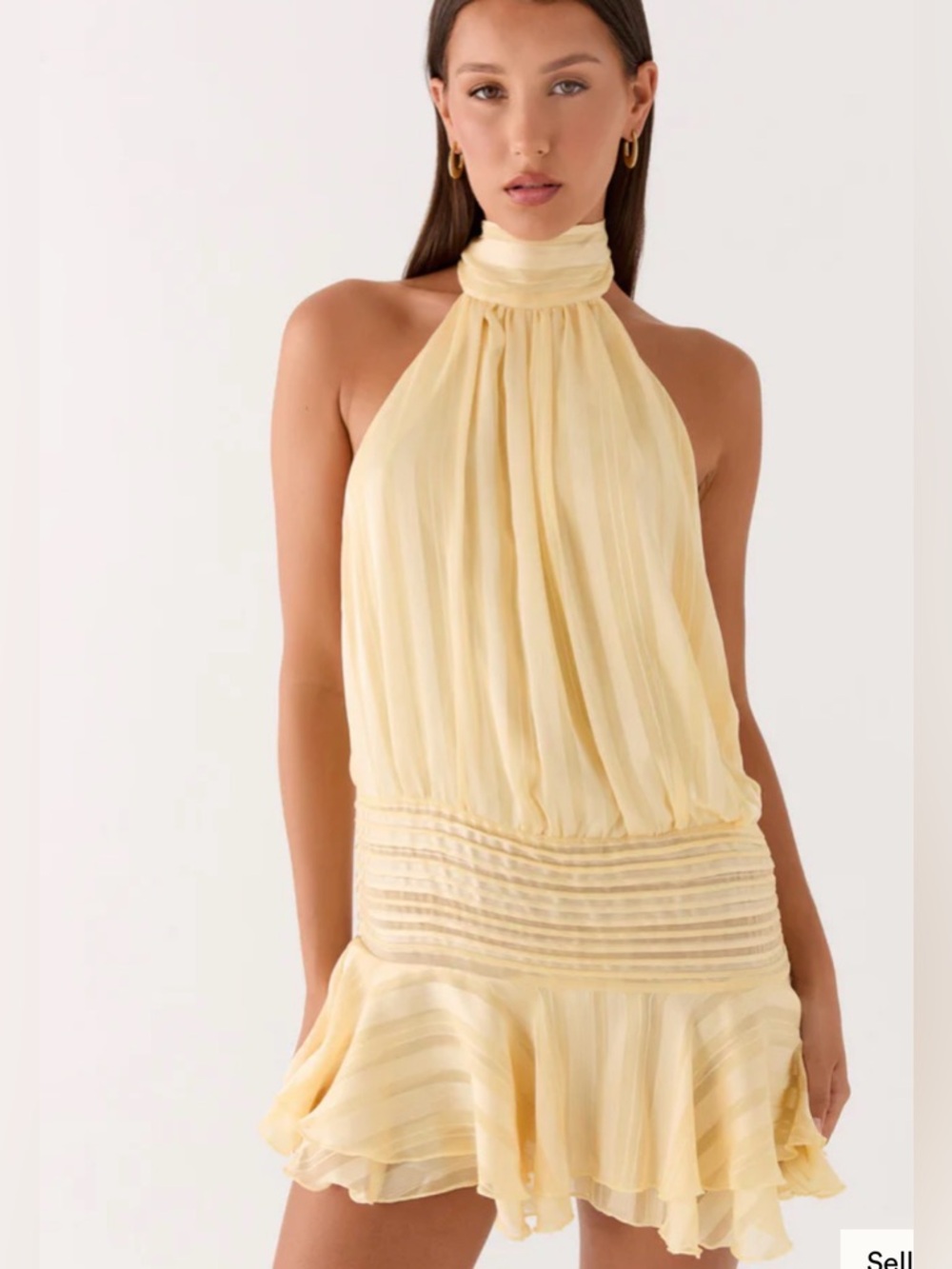 Peppermayo Yellow Halter Mini Dress
